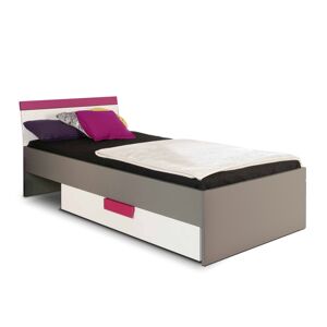 TEMPO KONDELA Lobete 9 90 jednolôžková posteľ sivá / biela / fialová
