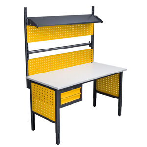 NABBI 1550 03 baliarenský stôl s nadstavbou a úchytom na papier grafit / žltá