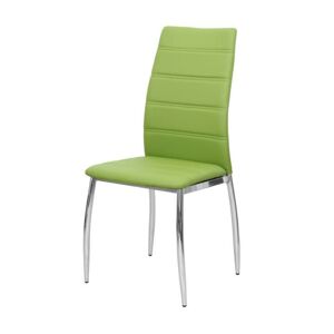 KONDELA Dela jedálenská stolička zelená / chrómová