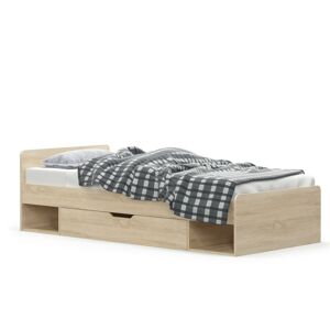 TEMPO KONDELA Teyo 1S/90 jednolôžková posteľ s úložným priestorom dub sonoma