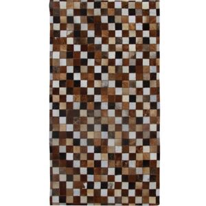 TEMPO KONDELA Typ 3 kožený koberec 120x184 cm vzor patchwork