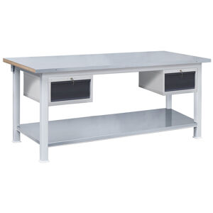 NABBI 3T/P13P13/POC179 pracovný stôl so zásuvkami svetlosivá / grafit