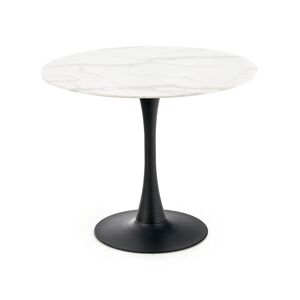 HALMAR Ambrosio okrúhly jedálenský stôl mramor / čierna