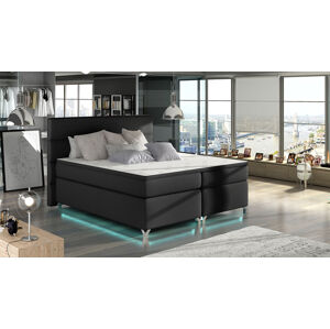 NABBI Avellino 140 čalúnená manželská posteľ s úložným priestorom čierna (Soft 11)