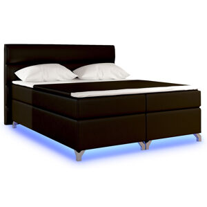 NABBI Avellino 140 čalúnená manželská posteľ s úložným priestorom tmavohnedá (Soft 66)