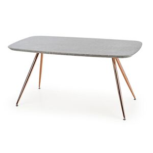 Jedálenský stôl Barcano - sivý mramor / zlatá