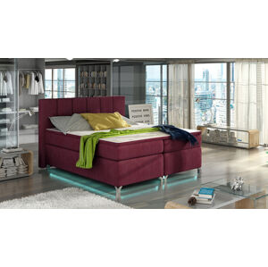 NABBI Barino 160 čalúnená manželská posteľ s úložným priestorom bordová