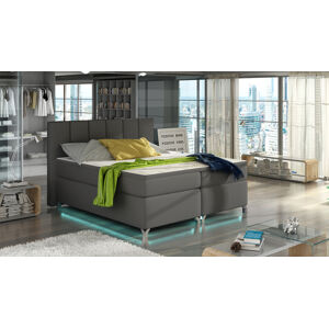 NABBI Barino 160 čalúnená manželská posteľ s úložným priestorom sivá (Soft 29)