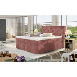 NABBI Beneto 160 čalúnená manželská posteľ s úložným priestorom ružová (Kronos 29)