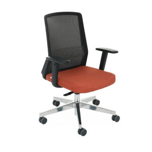 NABBI Cupra BS kancelárska stolička s podrúčkami tehlová / čierna / chróm