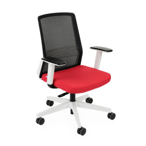 NABBI Cupra WS kancelárska stolička s podrúčkami červená / čierna / biela