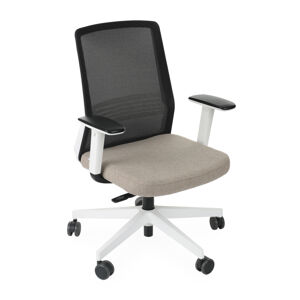 NABBI Cupra WS kancelárska stolička s podrúčkami svetlohnedá / čierna / biela