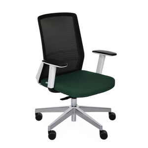NABBI Cupra WS kancelárska stolička s podrúčkami tmavozelená / čierna / biela / chróm