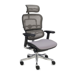 NABBI Efuso BT kancelárska stolička s podrúčkami sivá / čierna / chróm