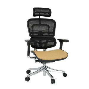 NABBI Efuso Color kancelárska stolička s podrúčkami svetlohnedá / čierna / chróm