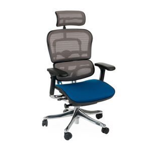 NABBI Efuso Color kancelárska stolička s podrúčkami tmavomodrá / sivá / čierna / chróm