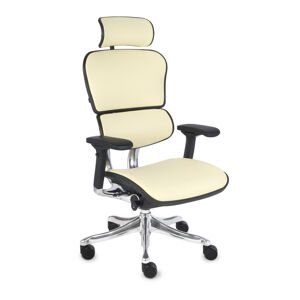 NABBI Efuso LE kancelárska stolička s podrúčkami krémová / čierna / chróm