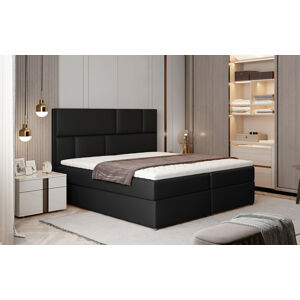 NABBI Ferine 165 čalúnená manželská posteľ s úložným priestorom čierna (Soft 11)