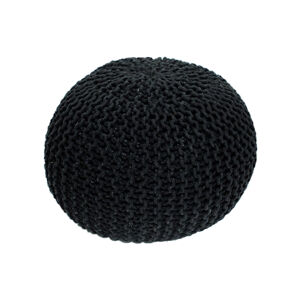 KONDELA Gobi Typ 1 pletená taburetka čierna