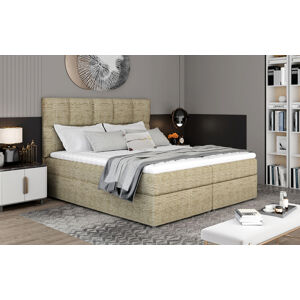 NABBI Grosio 165 čalúnená manželská posteľ s úložným priestorom cappuccino