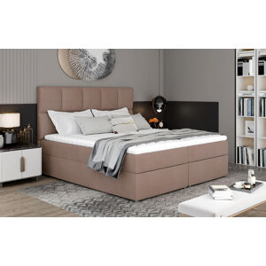 NABBI Grosio 185 čalúnená manželská posteľ s úložným priestorom hnedá