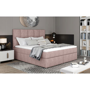 NABBI Grosio 185 čalúnená manželská posteľ s úložným priestorom ružová