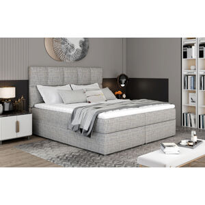 NABBI Grosio 185 čalúnená manželská posteľ s úložným priestorom sivá (Berlin 01)