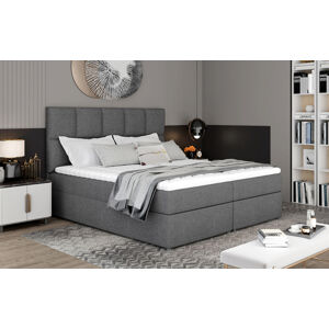 NABBI Grosio 185 čalúnená manželská posteľ s úložným priestorom sivá (Sawana 05)