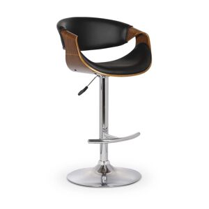 HALMAR H-100 barová stolička čierna / orech / chróm
