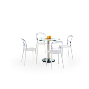 HALMAR Cyryl sklenený jedálenský stôl priehľadná / chrómová