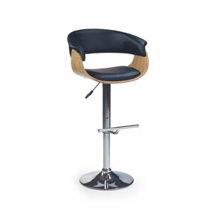 HALMAR H-45 barová stolička dub svetlý / čierna / chróm