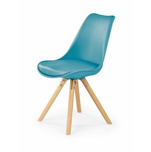 Jedálenská stolička K201 - tyrkysová / buk