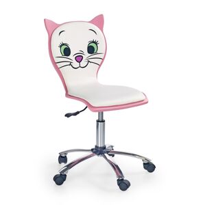 HALMAR Kitty 2 detská stolička na kolieskach ružová / biela