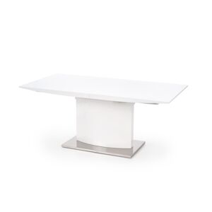 HALMAR Marcello rozkladací jedálenský stôl biely lesk / nerezová