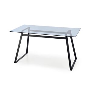 HALMAR Herald sklenený jedálenský stôl priehľadná / čierna