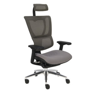 NABBI Iko BT kancelárska stolička s podrúčkami sivá / čierna / chróm