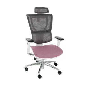 NABBI Iko Color W kancelárska stolička s podrúčkami staroružová / čierna / biela / chróm