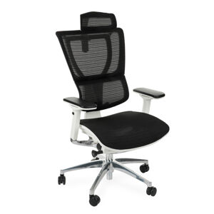 NABBI Iko WS kancelárska stolička s podrúčkami čierna / biela / chróm
