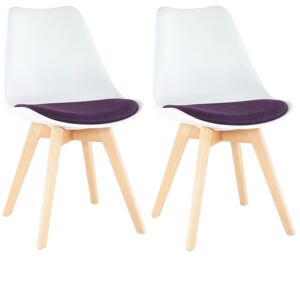 TEMPO KONDELA Damara jedálenská stolička (2 ks) biela / fialová