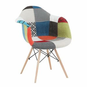 TEMPO KONDELA Tobo 3 New jedálenská stolička vzor patchwork / buk