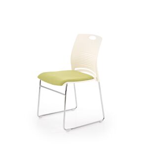 HALMAR Cali konferenčná stolička biela / zelená / chróm
