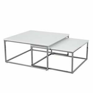 TEMPO KONDELA Enisol konferenčný stolík (2 ks) biela / chróm
