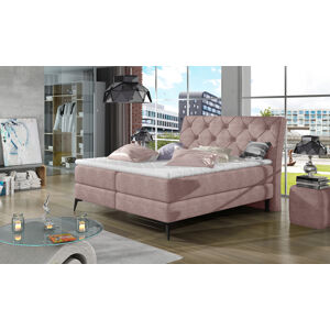 NABBI Lazio 140 čalúnená manželská posteľ s úložným priestorom ružová (Omega 91)