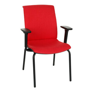 NABBI Libon 4L BT R1 konferenčná stolička s podrúčkami červená / čierna