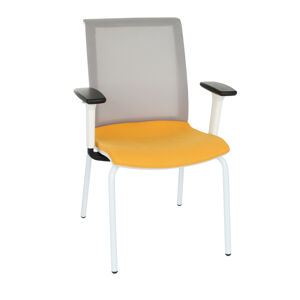 NABBI Libon 4L WS R1 konferenčná stolička s podrúčkami žltá / sivá / biela