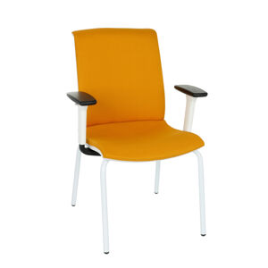 NABBI Libon 4L WT R1 konferenčná stolička s podrúčkami žltá / biela