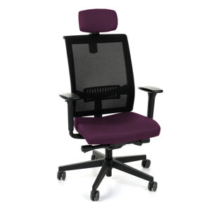 NABBI Libon BS HD kancelárska stolička s podrúčkami fialová / čierna