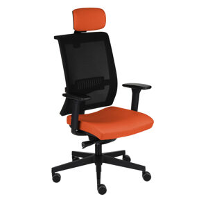 NABBI Libon BS HD kancelárska stolička s podrúčkami oranžová / čierna