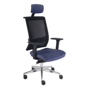 NABBI Libon BS HD kancelárska stolička s podrúčkami tmavomodrá / čierna / chróm