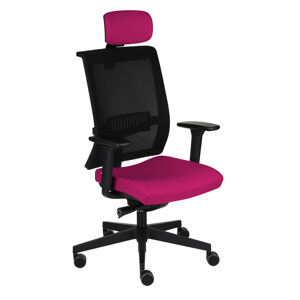 NABBI Libon BS HD kancelárska stolička s podrúčkami tmavoružová / čierna
